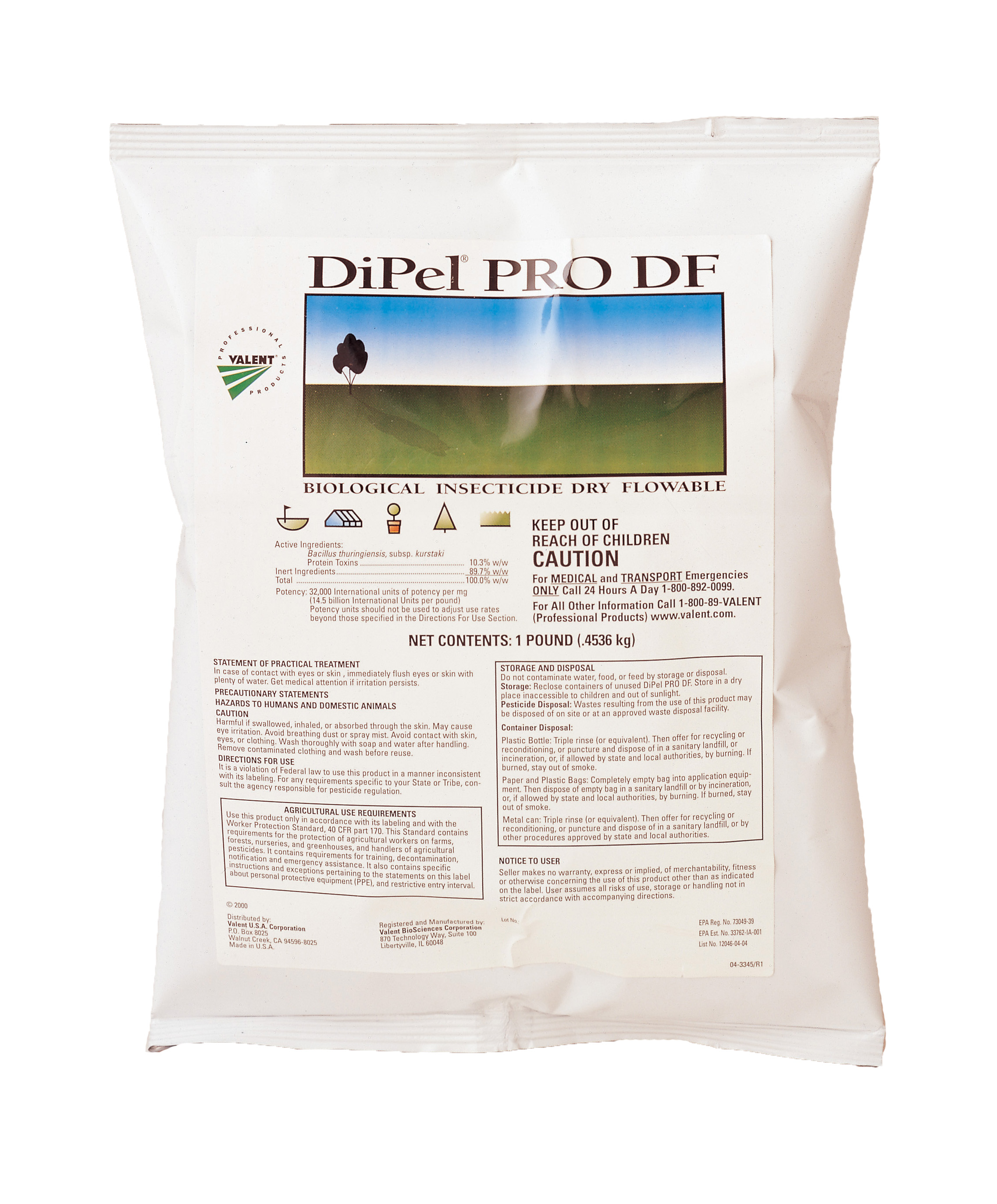 Dipel Pro DF 1 lb Bag - 30 per case - Insecticides